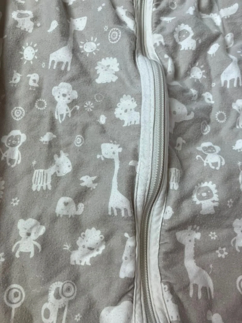 Alvi Summer Cotton Beige Animal Print Sleep Sack - Neutral Safari Design